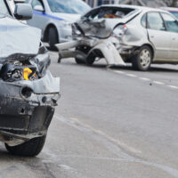 car accident results in two damaged cars