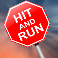 Hit and run stop sign