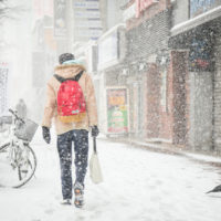 snowy sidewalk snowy sidewalk