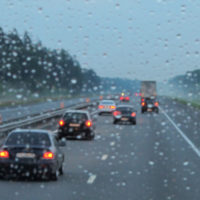 Car in the rain Car in the rain