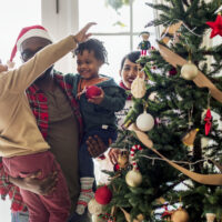 A black family enjoying Christmas holiday together A black family enjoying Christmas holiday together