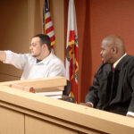 Man is a witness in court Man is a witness in court