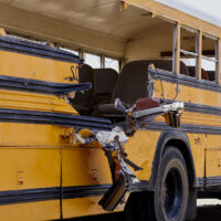 School Bus accident aftermath and damages