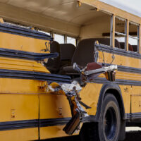 School Bus accident aftermath and damages School Bus accident aftermath and damages