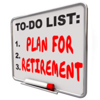 Whiteboard that reads plan for retirement