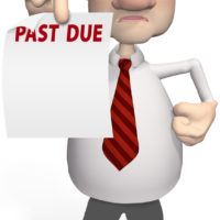 Debt collector holding a past due notice Debt collector holding a past due notice