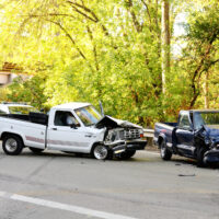 Truck in a crash