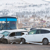 Vehicle and bus accident