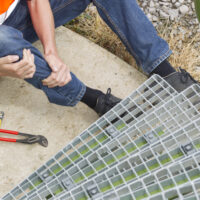 Worker injured his leg Worker injured his leg