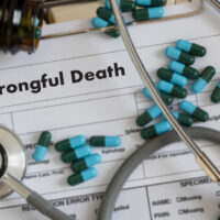Piece of paper that reads wrongful death Piece of paper that reads wrongful death