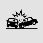 Cars that have hit one another Cars that have hit one another