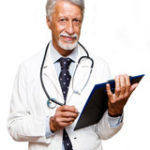 Dr. holding clipboard Dr. holding clipboard