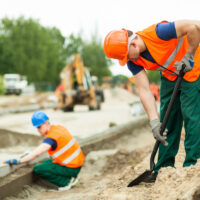 construction workers working on site