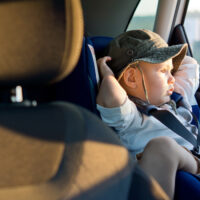Small boy in child rear-seat