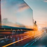 Lorry Cargo Transport Delivery in motion, United Kingdom M1 Motorway Lorry Cargo Transport Delivery in motion, United Kingdom M1 Motorway