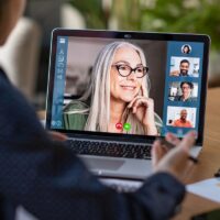 Business team in video conference