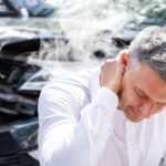 Car Accident Injury And Neck Pain. Auto Stress